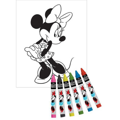 Samolepkový set s omaľovánkami a voskovkami 500ks Minnie