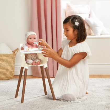 Stolička jedálenská pre bábiky s doplnkami LullaBaby