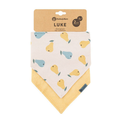 Podbradník bandana Luke 2 ks 3 m+ Beige Petite & Mars