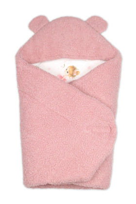 Baránková zavinovačka s kapucňou bavlna/baránok Teddy