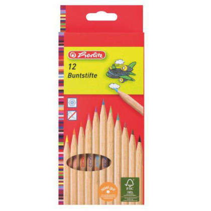 Herlitz - Pastelky 12 farieb, prírodné