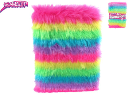 Glamour plyšový zápisník dúhový 80 strán