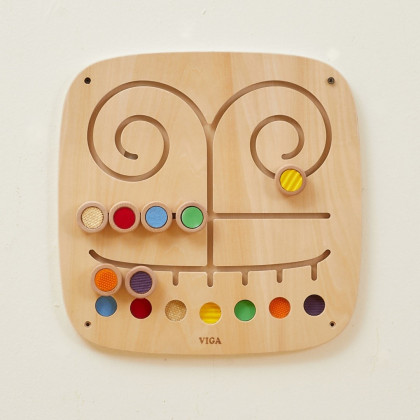 Drevený nástenný panel - hmat a priraďovanie Viga