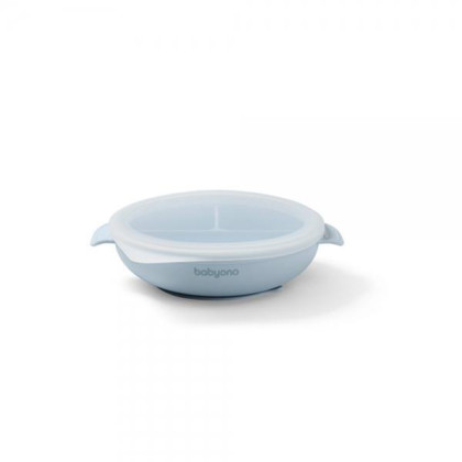 Silikónový tanierik s prísavkou a viečkom BabyOno