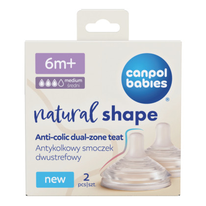 Cumlík na fľašu Natural Shape 6 m+ 2 ks Canpol babies