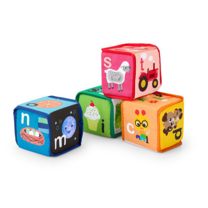Hračka textilné kocky abeceda Alpha Stacks™ 4 ks 3 m+ Baby Einstein