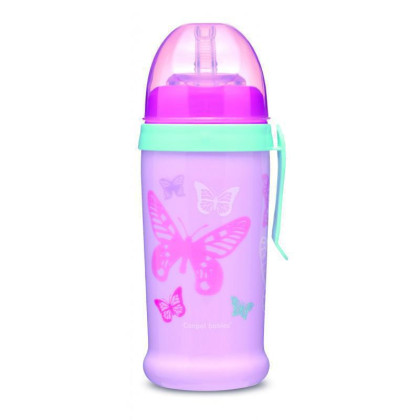 Športová fľaša so slamkou MOTÝLIK 350 ml Canpol