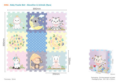 Mäkké bloky so zvieratkami náučné 32x32 cm