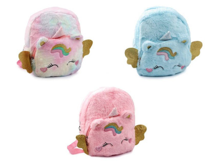 Detský batoh jednorožec plyšový 28x32 cm