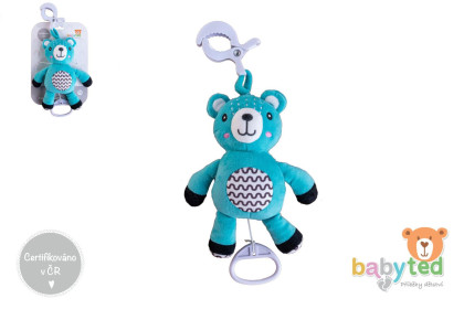 Naťahovací hrací strojček plyš 30 cm záves na postieľku/kočík Babyted