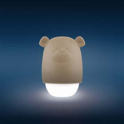 Medvedík BENNY hnedosivý - nočné svetlo so senzorom súmraku Zazu