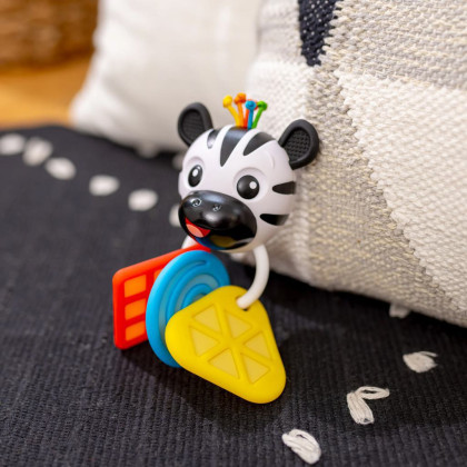 Hryzátko s hrkálkou zebra Zen ™ Shake-a-Shape bez Bpa 0 m+ Baby Einstein