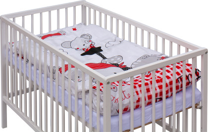 Detská postieľka s kompletnou výbavou Scarlett 120 x 60 cm - Bandy
