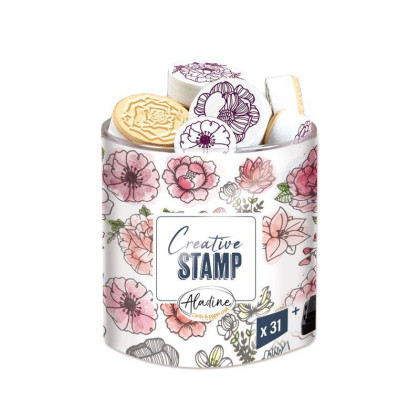 Pečiatky Aladine Creative Stamp, 31 ks - Kvietky