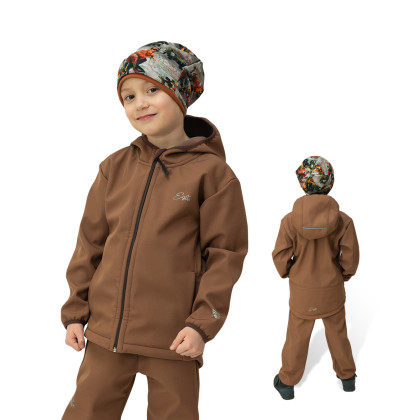 Detská softshellová bunda duo Brown - hnedá Esito