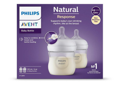 Fľaša Natural Philips Avent Response 125 ml 0 m+ 2 ks