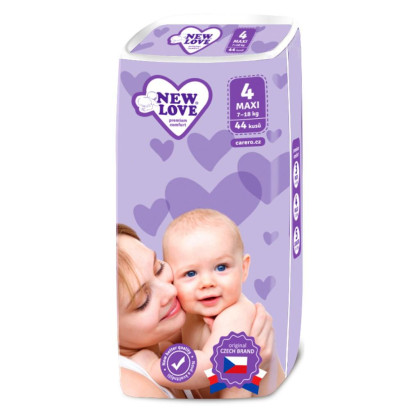 Detské jednorazové plienky New Love Premium comfort 4 MAXI 7-18 kg 44 ks