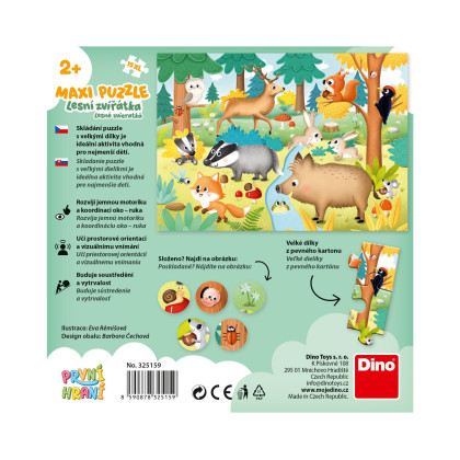 Prvé hranie Lesné zvieratká maxi puzzle 15 dielikov Dino
