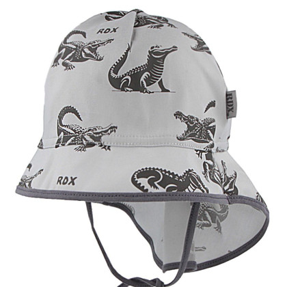 Letný klobúk viazací s plachetkou krokodílmi šedá