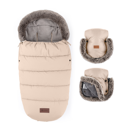 Set zimný fusak Comfy 4 v 1 + rukavice na kočík Furry Petite & Mars