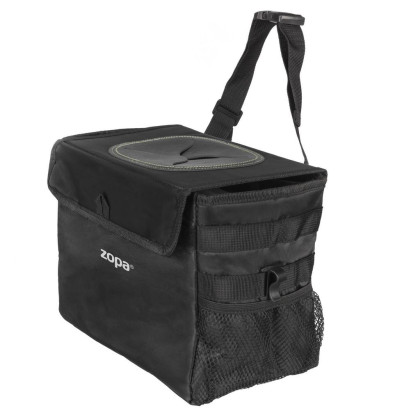 Odpadkový kôš do auta vodotesný s vekom black Zopa