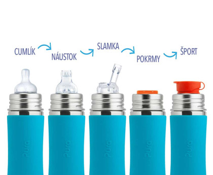Nerezová fľaša so slamkou s membránou 325 ml Pura