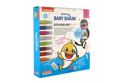Okenné samolepky a omaľovánky Baby Shark s farbami