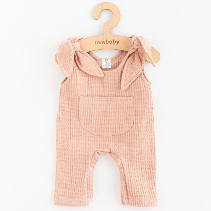 Dojčenské mušelínové lacláčiky New Baby Comfort clothes ružová