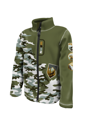 Fleecová mikina detská Maskáč khaki Wamu