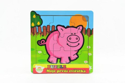 Mini puzzle drevené 9 dielikov Moje prvé zvieratká pre najmenších