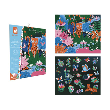 Kreatívna súprava Mini Džungľa v noci Štrasové kamienky Janod Atelier