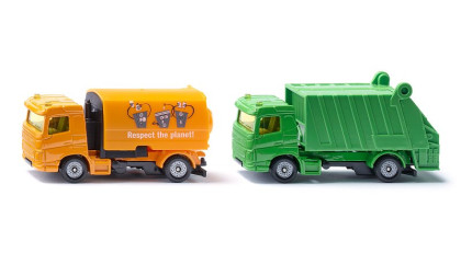 Zametacie a smetiarske auto, komunálny set Siku