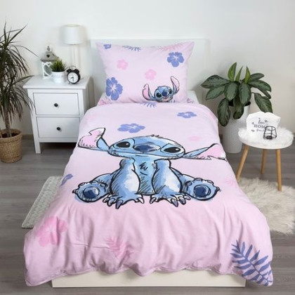 Obliečky Lilo and Stitch pink 140 x 200, 70 x 90 cm Jerry Fabrics