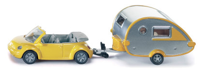 Osobný automobil s obytným prívesom Siku Blister