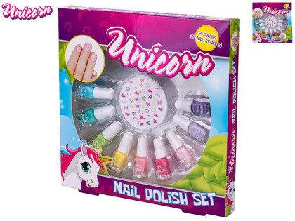 Unicorn sada lakov na nechty 2,1ml 9 ks a nálepiek na nechty