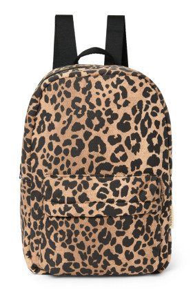 Cotton Midi Backpack - batôžtek s predným vreckom Brown Leopard Studio Noos