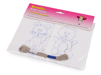 Detské vyšívanie s predtlačeným motívom 2 ks