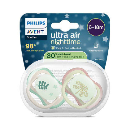 Cumlík Ultra air nočný 6-18 m neutral, 2 ks Philips Avent