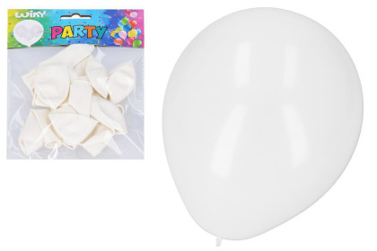 Balónik nafukovací 30 cm sada 10 ks biely