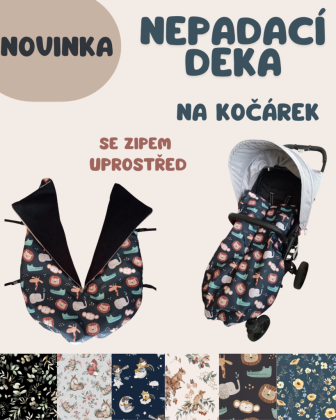 Nepadacia deka na kočík so zipsom
