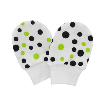 Rukavice bavlna potlač bodka zelená Esito