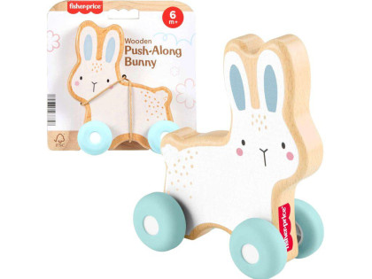 Drevený zajačik na kolieskach FP