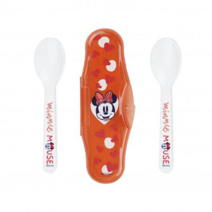 Sada 2 lyžíc s puzdrom Minnie New Thermobaby