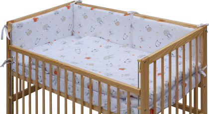 Detská postieľka s kompletnou výbavou 120 x 60 cm Labra Scarlett