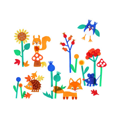 Kreatívna sada Okenný obrázok Ahoj, lesné zvieratká! Haba