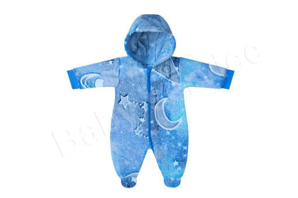 Zimná kombinéza s kapucňou wellsoft svietiacou v tme Baby Service raketa