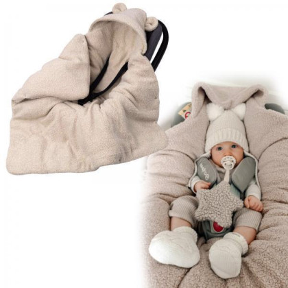 Oteplený fusák, deka s kapucňou do autosedačky Baránok Baby Nellys