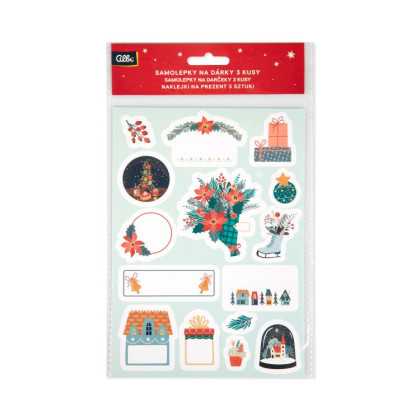 Samolepky na darčeky 3 ks - Mintové Vianoce