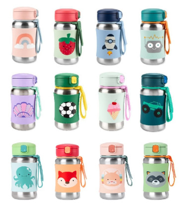 Spark Style Fľaša so slamkou na vodu nerez 12 m+ Skip Hop