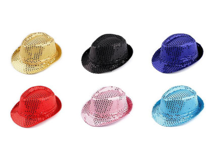 Karnevalový klobúk s flitrami